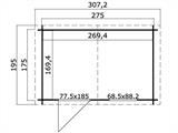 Holzschuppen Marseille 2,75x1,75x2,34m, 28mm, Hellgrau