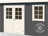 Wooden Shed Asker 3.8x2.3x2.11 m, 28 mm, Dark Grey