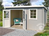 Wooden Shed Asker 3.8x2.3x2.11 m, 28 mm, Light Grey