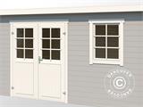 Wooden Shed Asker 3.8x2.3x2.11 m, 28 mm, Light Grey