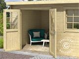 Wooden Shed Asker 3.8x2.75x2.11 m, 28 mm, Natural