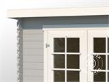 Wooden Shed Asker 3.8x2.75x2.11 m, 28 mm, Light Grey