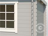 Wooden Shed Asker 3.8x2.75x2.11 m, 28 mm, Light Grey