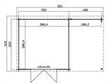 Holzschuppen Tartu mit Überhang 4,81x2,92x2,11m, 28mm, Dunkelgrau