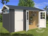 Wooden Shed Narva 3.8x2.5x2.39 m, 28 mm, Dark Grey