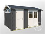 Wooden Shed Narva 3.8x2.5x2.39 m, 28 mm, Dark Grey