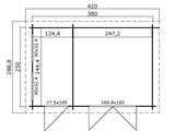 Abri en bois Narva 3,8x2,5x2,39m, 28mm, Gris clair