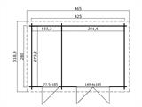 Drewniana szopa, domek Riga 4,25x2,8x2,22m, 34mm, Naturalny