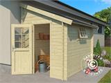 Wooden Lean-to Shed Vanda 1.8x2.75x2.68 m, 28 mm, Natural