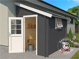 Wooden Lean-to Shed Vanda 1.8x2.75x2.68 m, 28 mm, Dark Grey