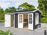 Wooden Cabin w/shed Maardu 3.9x2.4x2.51 m, 44 mm, Dark Grey