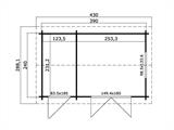 Wooden Cabin w/shed Maardu 3.9x2.4x2.51 m, 44 mm, Dark Grey