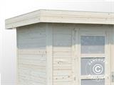 Wooden shed w/overhang, 2.5x4.87x2.21 m, 6.0/5.9 m², Natural