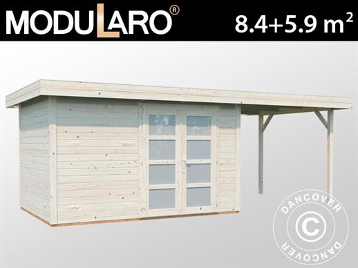 Caseta de madera con tejado a un agua, 2,5x4,87x2,21m, 8,4/5,9m², Madera Natural