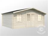 Cabane en bois, 5,04x3,8x2,45m, 17m², Naturel