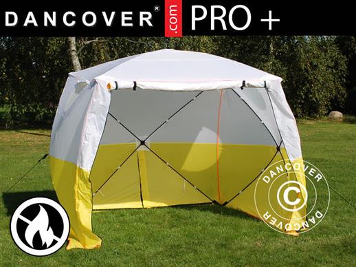 Werktent, FleXshelter PRO+, 1,8x1,8x2m, PVC, Vlamvertragend, Geel/Wit