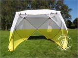 Werktent, FleXshelter PRO+, 1,8x1,8x2m, PVC, Vlamvertragend, Geel/Wit