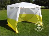 Werktent, FleXshelter PRO+, 1,8x1,8x2m, PVC, Vlamvertragend, Geel/Wit