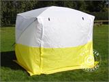 Werktent, FleXshelter PRO+, 1,8x1,8x2m, PVC, Vlamvertragend, Geel/Wit