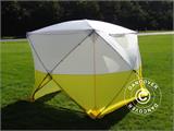 Werktent, FleXshelter PRO+, 1,8x1,8x2m, PVC, Vlamvertragend, Geel/Wit